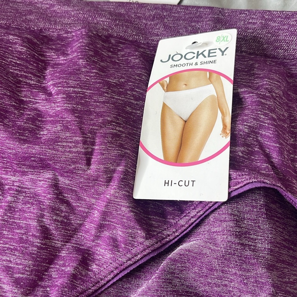 Jockey Smooth & Shine Hi-Cut Panties 3 Pairs Size XL / 8 - Picture 7 of 9